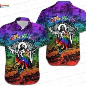 Funny Jesus LGBT Pride Hawaiian Shirt for Pride Month