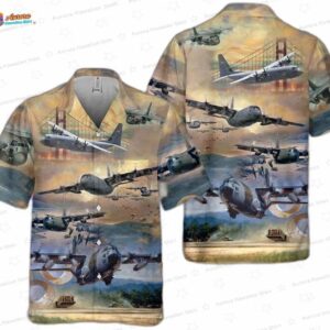 Lockheed C-130 Hercules Air Force Hawaiian Shirt – Vintage Aircraft Aloha Shirt