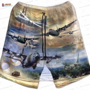 Air Force Lockheed C-130 Hercules Pocket Hawaiian Shirt 1