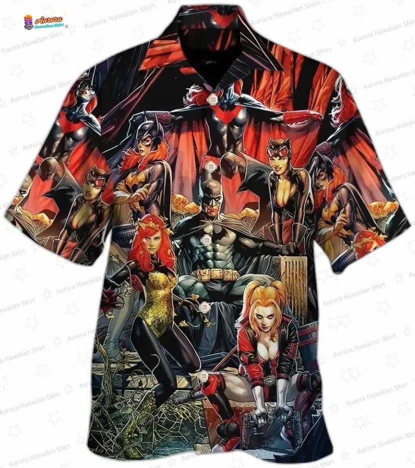 Gotham Villains Batman Hawaiian Shirt, Dark Comic Aloha Button-Up for Superhero Fan Gift Gotham Villains Batman Hawaiian Shirt, Dark Comic Aloha Button-Up for Superhero Fan Gift