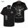 Black White Tropical Slayer Hawaiian Shirt – Monochrome Heavy Metal Hawaiian Shirt