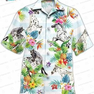 Appaloosa Horse Pineapple Floral Hawaiian Shirt, Tropical Aloha Button-Up for Beach Vacation Gift