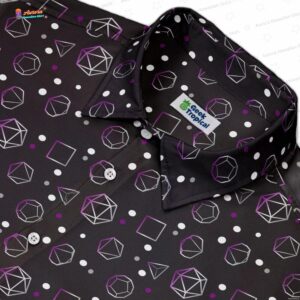 Asexual Pride Flag DND Dice Button Up Shirt 2