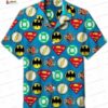 Purple Dynamic Duo Batman Hawaiian Shirt, Retro Superhero Aloha Button-Up for Comic Fan Gift