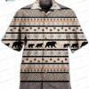 Beach Bear Love Bear Hawaiian Shirt, Tropical Surf Aloha Button-Up for Animal Lover Vacation Gift