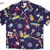 Island Beer Bottle Border Hawaiian Shirt, White Tropical Brewery Aloha Button-Up for Beer Lover Gift