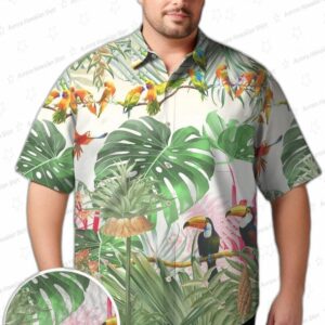 Big Size Tropical Bird Chubbies Hawaiian Shirt for Men