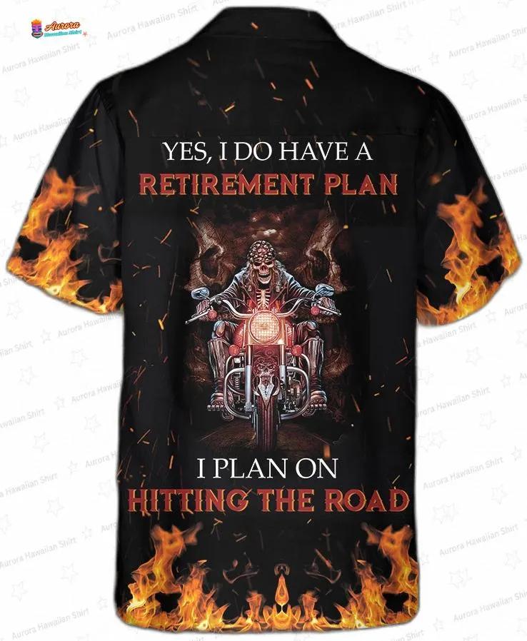 Hitting The Road Biker Retirement Hawaiian Shirt Gift for Riders Hitting The Road Biker Retirement Hawaiian Shirt Gift for Riders