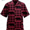 Bear I Drink Bourbon Bear Hawaiian Shirt with Whiskey Leaf Print