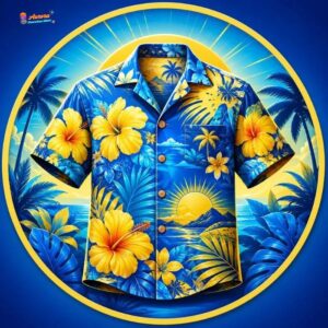Blue And Yellow Hawaiian Shirt