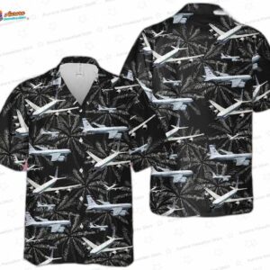 Boeing Air Force Hawaiian Shirt – Black Palm Tree Aircraft Aloha Shirt