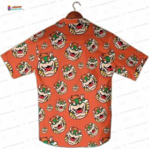 Bowser - Inspired Hawaiian Shirt - Mario Hawaiian Shirt Orange Bowser Retro Gamer Outfit 6