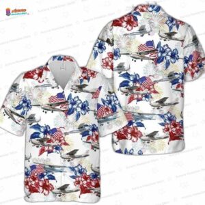 Cessna 172 4th of July Hawaiian Shirt for Pilots
