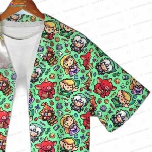 Chibi Zelda Character Hawaiian Shirt Retro Adventure Style Party Summer Shirt Gamer Gifts 2