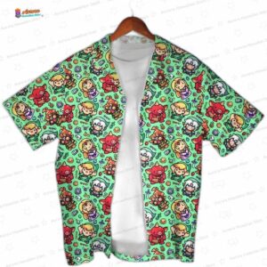 Chibi Zelda Character Hawaiian Shirt Retro Adventure Style Party Summer Shirt Gamer Gifts 3