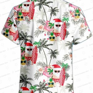 Christmas In July Santa Claus Flamingo Xmas Trendy Hawaiian Shirt 2