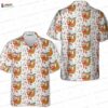 Cafe Dream Sloth Hawaiian Shirt, Cream Coffee Bean Aloha Button-Up for Coffee Lover Gift