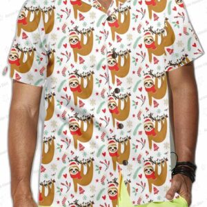 Christmas Lazy Sloths Hawaiian Shirt Funny Sloth Christmas Shirt Best Gift For Christmas 3