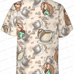 Coffee And Lazy Sloth Shirt For Men Hawaiian Shirt 1