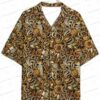 Cafe Dream Sloth Hawaiian Shirt, Cream Coffee Bean Aloha Button-Up for Coffee Lover Gift