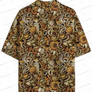 Coffee Drawing Pattern Hawaiian Shirt 1