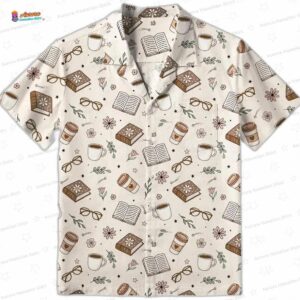 Books and Coffee Mugs Coffee Hawaiian Shirt Cozy Reading Vibes