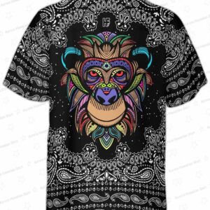 Colorful Monkey With Paisley Pattern Shirt For Men Hawaiian Shirt 1