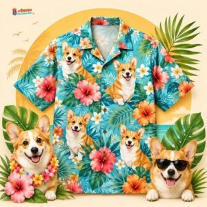 Corgi Hawaiian Shirt