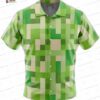Block Faces Minecraft Hawaiian Shirt with Pixel Character Grid for Gamer Gifts