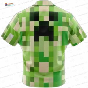 Creeper Pattern Minecraft Button Up Hawaiian Shirt 1