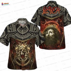 Crown of Skulls Slayer Hawaiian Shirt – Gothic Skull Heavy Metal Hawaiian Shirt