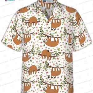 Cute Sloth On Tree Shirt For Men Hawaiian Shirt 2