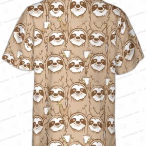 Cute Sloth Seamless Pattern Shirt For Men Hawaiian Shirt 1