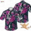 Paradise Island Floral Dennis Nedry Hawaiian Shirt, Purple Tropical Aloha Button-Up for Movie Fan Vacation Gift