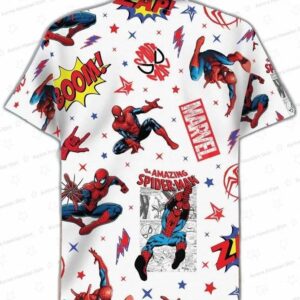 Disney Spiderman Hawaiian Shirt Spider Man Superhero Button Up Spiderman Super Hero Characters Hawai 2