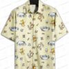 Bear Crossing Brown Bear Hawaiian Shirt, Rustic Tribal Aloha Button-Up for Outdoor Vacation Gift
