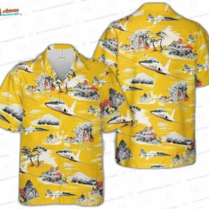 Northrop Air Force Hawaiian Shirt – Yellow Vintage Aircraft Aloha Shirt