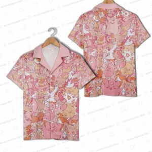 Pink Fairy Character Collage Pokemon Aloha Hawaiian Shirt