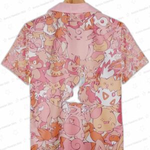 Fairy Type Pokemon Hawaiian Shirt Pink Pokemon Aloha Shirt 2