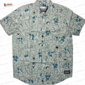 Trendy Fallout Vault Boy Perk Hawaiian Shirt for Gamers & Fans