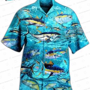 Fishing Tuna Fish In The Blue Sea Hawaiian Shirt 1