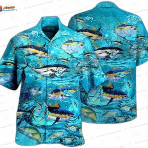 Fishing Tuna Fish In The Blue Sea Hawaiian Shirt 2