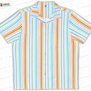 Trendy Fruit Stripes Hawaiian Shirt for Summer Vacation