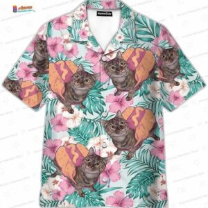 Funny Cat Hot Dog Hawaiian Shirt for Pet Lovers