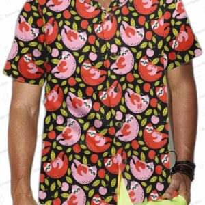 Funny Sloth Holding Red Cherry Hawaiian Shirt Funny Sloth Shirt For Adults Sloth Themed Gift Idea 3