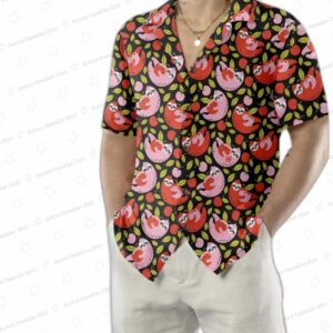 Funny Sloth Holding Red Cherry Hawaiian Shirt Funny Sloth Shirt For Adults Sloth Themed Gift Idea 4
