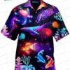 Sea Turtle Shell Turtle Hawaiian Shirt, Realistic Costume Aloha Button-Up for Beach Vacation Gift
