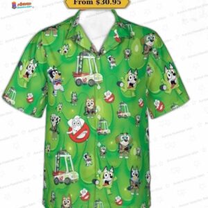 Ghost Heeler Ghostbusters BlueyDad Hawaiian Shirt BlueyDad Dad Summer Vibe Tropical Hawaiian Shirt B 1