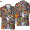 Black Ghostbusters Hawaiian Shirt with Slimer and Ecto Car Print