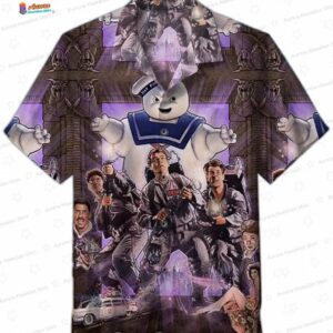 Vintage 3D Ghostbusters Hawaiian Shirt for Summer Vacation